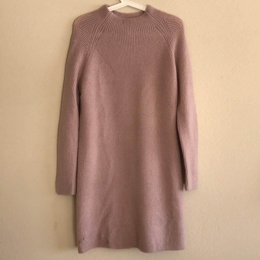 Madewell long sweater dress light pink